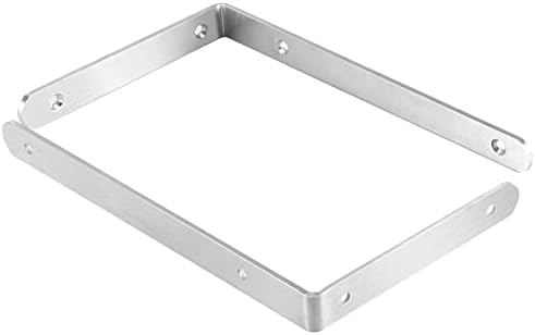 JAPCHET 8 Pack 10x6x1 Inch Heavy Duty Silver L Shelf Bracket