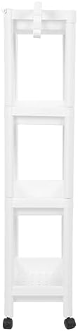 Freestanding 4-Layer Bathroom Shelf with Wheels