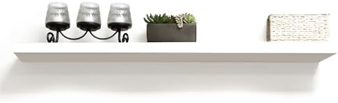 InPlace Wall Mount Slim Shelf with Hidden Brackets - White