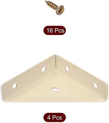 uxcell 4Pcs 66mm x 66mm Angle Corner Brackets with Screws