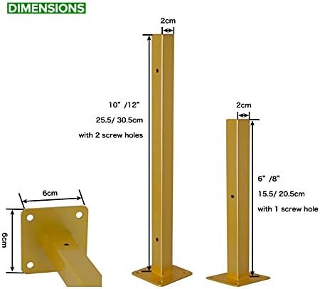 6 Pcs Gold Shelf Bracket Heavy Duty Industrial Wall Mounting