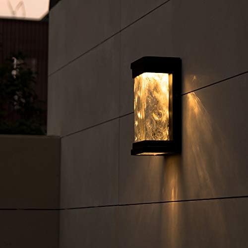 LUTEC Starry 795 Lumen 3000K LED Wall Light with Seeded Glass
