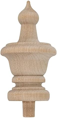 Turned Birch Wooden Finial 3 12 Inch Height