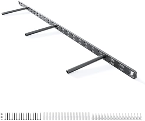 Craftersmark 1pc Floating Shelf Bracket Heavy Duty Hidden Black Metal Fireplace Mantel Brackets
