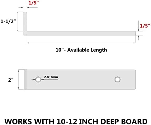 12-Pack 10 Inch Floating Shelf Brackets Black Steel