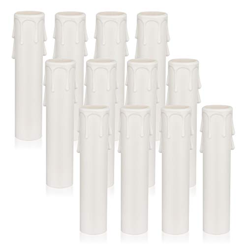 Helunsi 4 Inch Chandelier Candle Sleeves 12 Pack