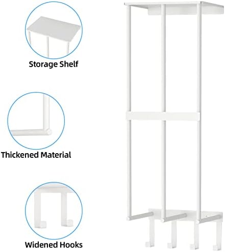 Camping Chair Wall Storage Rack with 4 Hooks and Floating Shelf