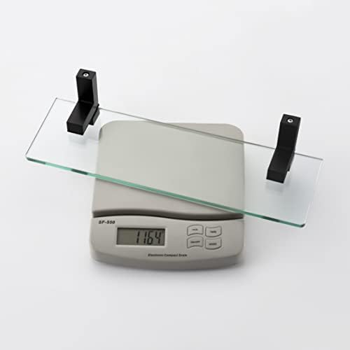 KES 16 Inch Matte Black Tempered Glass Wall Shelf