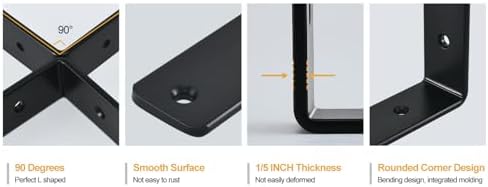 12 Pack Heavy Duty L Shelf Brackets with Screws