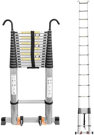 JADDUO 213 FT Telescoping Extension Ladder with Stabilizers