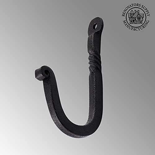 Renovators Supply 35 In Black Wrought Iron Wall Hooks