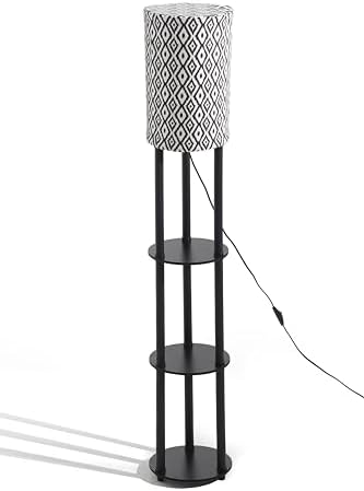 Modern Floor Lamp with Shelves for Living Room and Bedroom