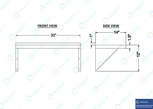 AmGood 14 X 30 Stainless Steel Wall Shelf