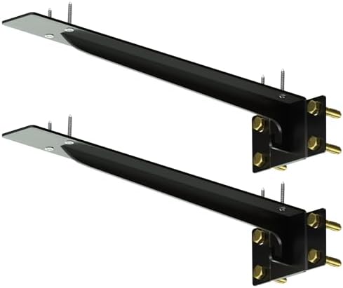 14 Inch Heavy Duty Shelf Brackets Set of 2 - 1500 Lbs Capacity Black