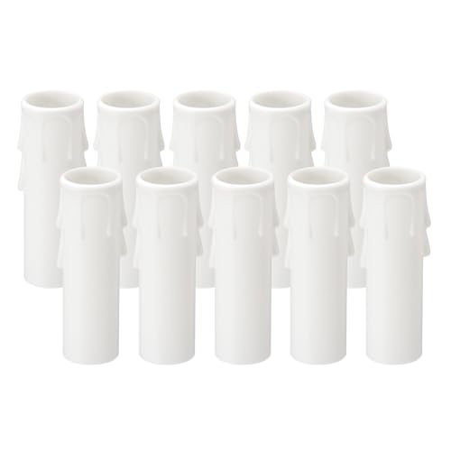 PATIKIL 26 Inch Tall Candle Socket Covers 10Pcs White E12