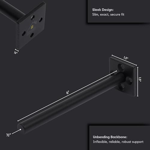 Roses Rustics Heavy Duty Floating Shelf Bracket 6 Inch Rod 6 Pcs