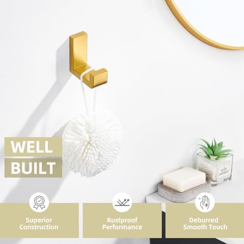 Angle Simple Towel Hook Brushed Gold 304 Stainless Steel
