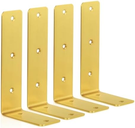 Gold Shelf Brackets 4 Pack Heavy Duty Floating Bracket