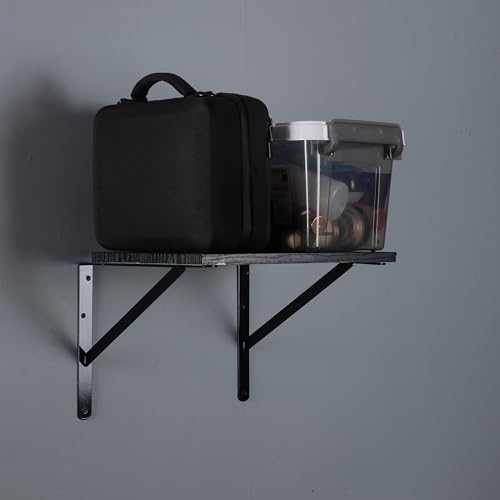 8-Pack 14 Inch Heavy Duty Shelf Brackets Black Steel