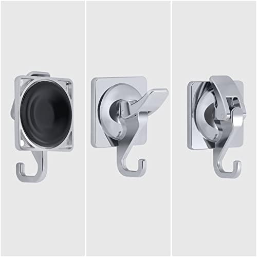 Yssiladi Shower Suction Cup Hooks 2-Pack Silver Plated Waterproof Towel Robe Hooks
