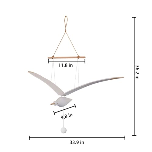 Gichee Flying Wooden Seagull Hanging Pendant