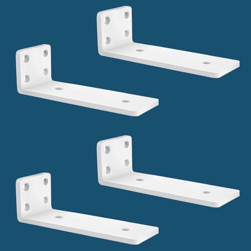MLOQI 4 Pack Heavy Duty Floating Shelf Brackets with 5mm Thickness