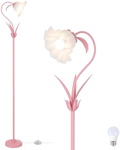 HMVPL Pink Flower Floor Lamp for Living Room and Bedroom