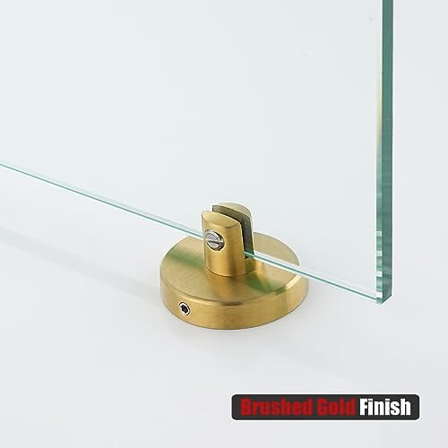 JQK Corner Glass Shelf Brushed Gold 2 Pack