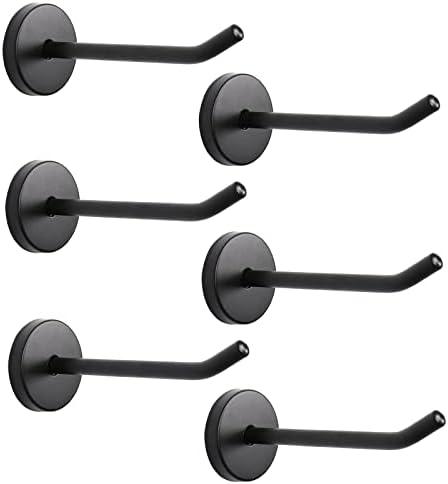 NearMoon Coat Hooks 6 Pack Matte Black 4 Inch Heavy Duty