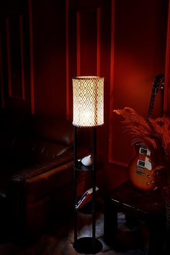Modern Floor Lamp with Shelves for Living Room and Bedroom