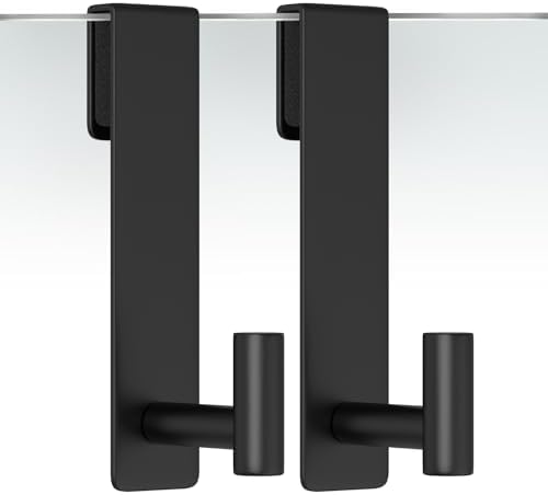 WUIVIUT T-Shape Heavy Duty Glass Door Hooks 2 Pack