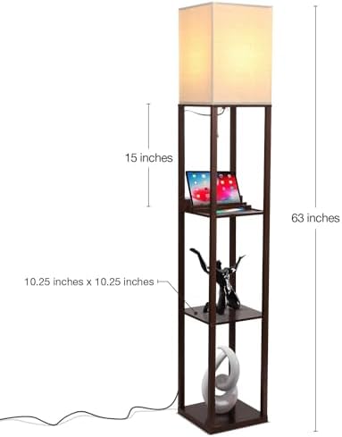 Brightech Maxwell Charger Modern Floor Lamp with USB and Outlet