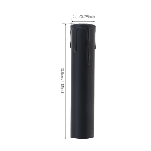 RTNLIT 4 Inch Chandelier Candle Sleeve Replacement Black Pack of 12