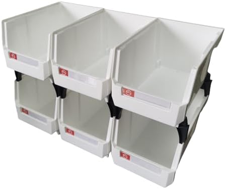 Storage Organizer Boxes Wall Mount Rack 6Pack White