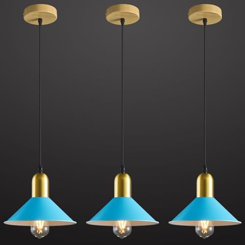 Modern Minimalist Blue Pendant Light 3-Pack