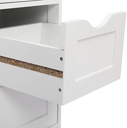 Corner Shelf Stand with Drawer for Small Spaces