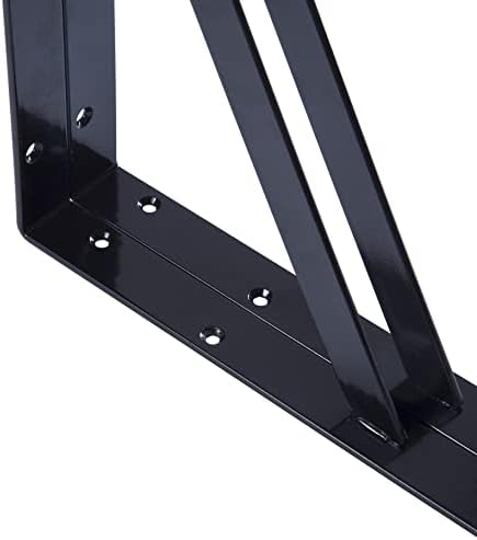 8-Pack 12 Inch Heavy Duty Shelf Brackets Black Powder-Coated Steel