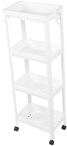 Freestanding 4-Layer Bathroom Shelf with Wheels
