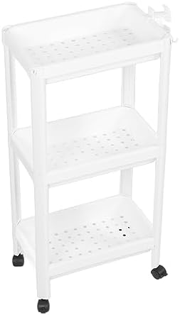 Freestanding Bathroom Shelf with 3 Layers and Wheels