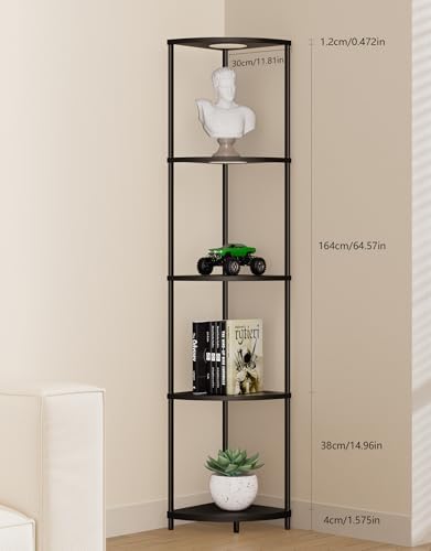 Corner Shelf with RGB LED Light Floor Lamp