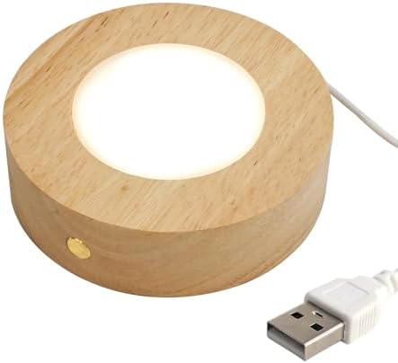 LED Light Stand for Crystal Glass Art - Dual Power with Touch Dimmer
