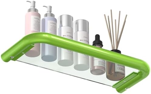 14 Inch Stainless Steel Floating Shelf for Bathroom Wall Organizer Green