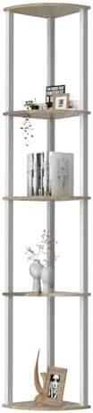 Lightdot 64 Inch Floor Lamp with Shelves - White