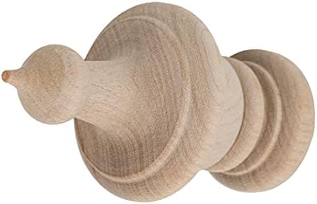 Turned Birch Wooden Finial 3 12 Inch Height