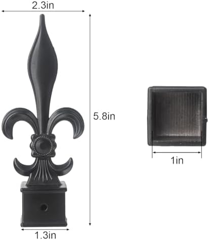 AKBFOX Fence Finials 6 Pack Black 1inch Aluminum Alloy