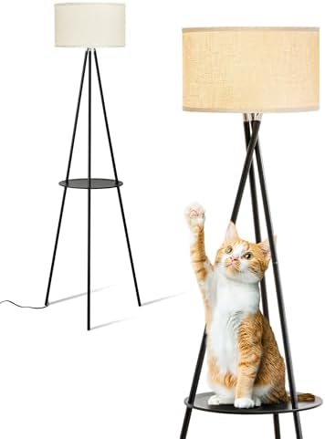 MODIVO Tripod Floor Lamp with Shelves and Flexibility