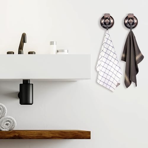 Red Bronze Suction Cup Hooks 2 Pack for Glass and Tile
