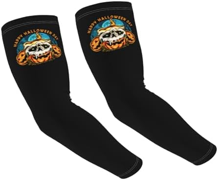 Halloween Pumpkin Skeleton Candles Arm Sleeves for Men Women