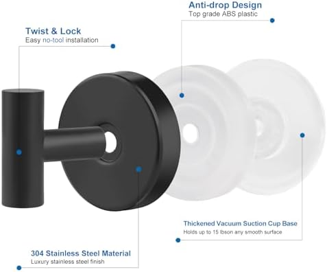 EASETROL Suction Cup Hooks for Glass Window and Shower