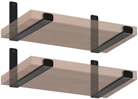 4 Pack Rustic Farmhouse Iron Floating Shelf Brackets Black